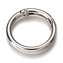 Platinum Zinc Alloy Spring Gate Rings, O Rings, Platinum, 33x4mm, Inner Diameter: 26mm