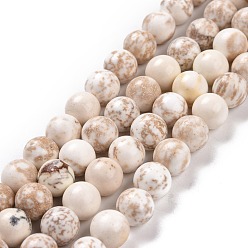 Magnésite Brins de perles de magnésite naturelle, ronde, 8mm, Trou: 1mm, Environ 48 pcs/chapelet, 15.7 pouce (39.8 cm)