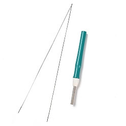 Couleur aléatoire Kits d'outils de broderie au poinçon, y compris un stylo perforateur à poignée en plastique et en acier inoxydable, enfileur de fil de fer, couleur aléatoire