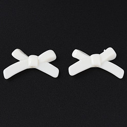 Creamy White Opaque Acrylic Beads, Bowknot, Creamy White, 20x34x5.5mm, Hole: 1.8mm, about 435pcs/500g
