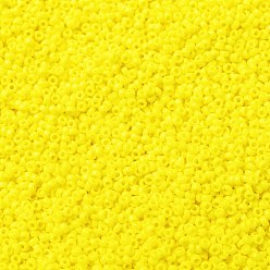 (RR404) Непрозрачный Желтый Миюки круглые бусины рокайль, японский бисер, (rr 404) непрозрачный желтый, 15/0, 1.5 мм, Отверстие : 0.7 мм , около 27777 шт / 50 г