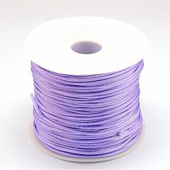 Púrpura Media Hilo de nylon, cordón de satén de cola de rata, púrpura medio, 1.5 mm, aproximadamente 49.21 yardas (45 m) / rollo