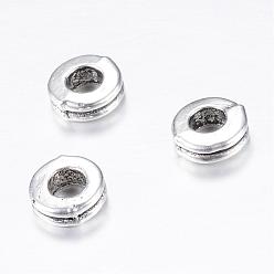 Antique Silver Tibetan Style Alloy Spacer Beads, Donut, Cadmium Free & Lead Free, Antique Silver, 6x2mm, Hole: 3mm, about 3440pcs/1000g