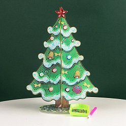 Средний Аквамарин Diy Рождественская елка дисплей декор наборы алмазной живописи, включая пластиковую доску, смола стразы, ручка, поднос тарелка и клей глина, средний аквамарин, 265x195 мм