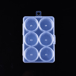 Прозрачный Органайзер для бусин из полипропилена (pp) футляр для хранения, 6 шт. Съемный индивидуальный ящик из полистирола, прозрачные, 4x2.2 см, 6 шт. Индивидуальная коробка / упаковочная коробка