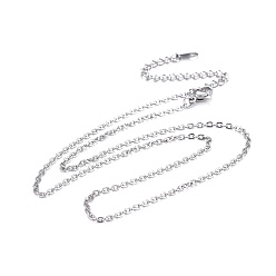 Stainless Steel Color 304 Stainless Steel Necklaces, Cable Chain Necklaces, Stainless Steel Color, 16.26 inch(41.3cm)