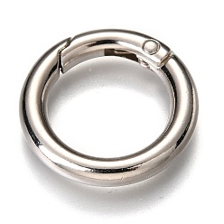 Platino Anillos de la puerta del resorte de aleación de zinc, o anillos, Platino, 25x4 mm, diámetro interior: 16.5 mm