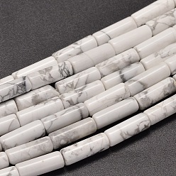 Howlite Natural Howlite Column Beads Strands, 13~14x4~5mm Hole: 1mm, about 28pcs/strand, 15.2 inch