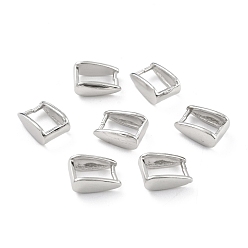 Platinum Rhodium Plated 925 Sterling Silver Ice Pick Pinch Bails, Rectangle, Platinum, 10x7x4mm, Inner Diameter: 4x6mm, Pin: 0.8mm
