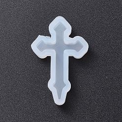White Cross Shape DIY Silicone Molds, Resin Casting Molds, For UV Resin, Epoxy Resin Jewelry Making, White, 38.5x25x7mm, Inner Size: 34x21mm