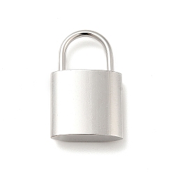 Stainless Steel Color 304 Stainless Steel Pendants, Padlock Charms, Stainless Steel Color, 24x15x5mm, Hole: 8.5x8.5mm