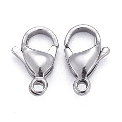 Stainless Steel Color 304 Stainless Steel Lobster Claw Clasps, Parrot Trigger Clasps, Stainless Steel Color, 15x9.5x4mm, Hole: 1.6mm