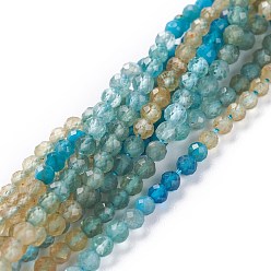 Apatite Natural Apatite Beads Strands, Round, Faceted, 3mm, Hole: 0.7mm, about 123pcs/strand, 15.35inch(39cm)