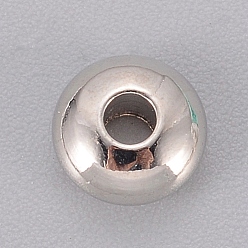 Платина Spacer бисер латунные, рондель, платина, 5x3 мм, отверстие : 2 мм