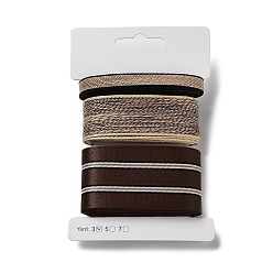Brun De Noix De Coco 9 yards 3 styles ruban en polyester, pour le bricolage fait main, nœuds de cheveux et décoration de cadeaux, palette de couleurs marron, brun coco, 3/8~1-5/8 pouces (signe mm) environ s yards/style