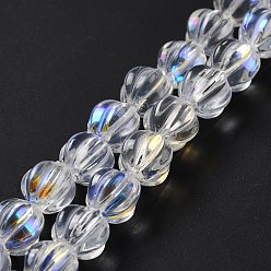 Clair AB Chapelets de perles en verre transparentes  , lanterne, clair ab, 8.5x7.5x8mm, Trou: 1.2mm, Environ 45~46 pcs/chapelet, 14.37 pouce (36.5 cm)