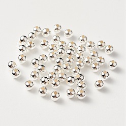 Silver 925 Sterling Silver Beads, Round, Silver, 4x4mm, Hole: 1mm