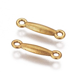 Antique Golden Tibetan Style Bar Links/Connectors, Lead Free and Cadmium Free, Antique Golden, 18x3.5x3mm, Hole: 2mm