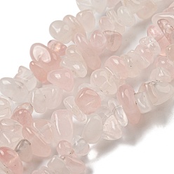 Quartz Rose Naturel a augmenté éclats de quartz brins de perles, 2~6x5~12mm, Trou: 0.5mm, 35 pouce.
