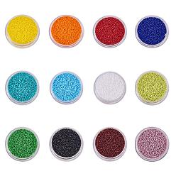 Mixed Color MGB Matsuno Glass Beads, Japanese Seed Beads, Opaque Glass Round Hole Rocailles Seed Beads, Mixed Color, 1.5x1mm, Hole: 0.5mm, about 4800pcs/color, 57600pcs/set