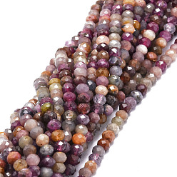 Spinel Natural Spinel Beads Strands, Faceted, Rondelle, 5.5~6x4~4.5mm, Hole: 1mm, about 95pcs/strand, 15.59''(39.6cm)