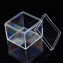 Прозрачный Контейнеры для хранения пластиковых шариков из полистирола, квадратный, прозрачные, 6.5x6.5x5.5 см