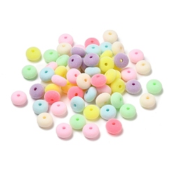 Mixed Color Flocky Acrylic Beads, Rondelle, Mixed Color, 10x6mm, Hole: 2mm