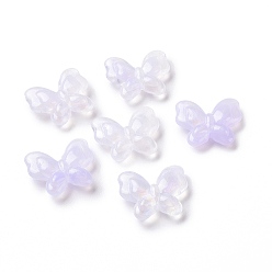 Lila Abalorios de acrílico opacos, perlas de brillo, mariposa, lila, 17x20x5.5 mm, agujero: 1.6 mm, Sobre 415 unidades / 500 g