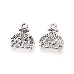 Antique Silver Tibetan Style Chandelier Component Links, Lead Free & Cadmium Free & Nickel Free, Antique Silver, 14.5x13x2.5mm, Hole: 2mm.