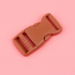 Brun Saddle Boucle à dégagement latéral profilée et réglable en plastique, selle marron, 32mm