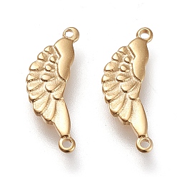 Золотой 304 соединительные звенья нержавеющие, ангельские крылья, золотые, 15x5.5x1 мм, отверстие : 0.8 мм