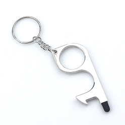 Silver Alloy Bottle Openers, with Keychain, Multi-Function Beer Bottle Can Opener, Silver, 80mm