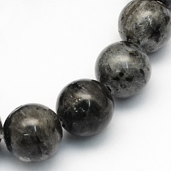 Larvikite Brins de perles rondes en larvikite naturelle, 8.5mm, Trou: 1.2mm, Environ 47 pcs/chapelet, 15.5 pouce