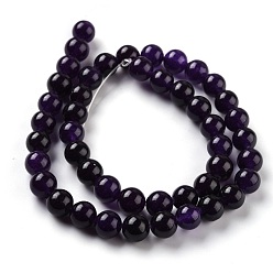 Midnight Blue Natural White Jade Beads, Round, Dyed, Midnight Blue, 8mm, Hole: 1mm, about 49pcs/strand, 15.16''(38.5cm)