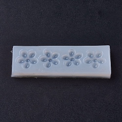 White Food Grade Silicone Molds, Resin Casting Molds, For UV Resin, Epoxy Resin Jewelry Making, Flower, White, 27x87x9mm, Inner: 18mm