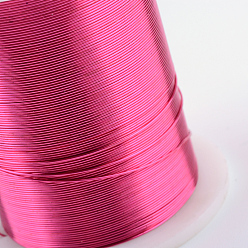Deep Pink Round Copper Jewelry Wire, Deep Pink, 26 Gauge, 0.4mm, about 98.42 Feet(30m)/roll