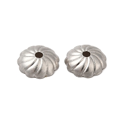 Stainless Steel Color 316 Stainless Steel Bead Caps, Multi-Petal, Flower, Stainless Steel Color, 7x2mm, Hole: 1.2mm