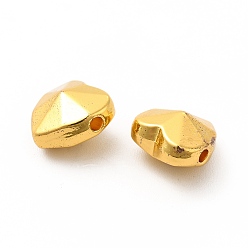 Oro Abalorios de aleación, larga duración plateado, sin plomo y cadmio, corazón, dorado, 10x10x6.5 mm, agujero: 1.6 mm