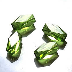 Vert Jaune Imitations de perles de cristal autrichien, grade de aaa, facette, colonne, vert jaune, 8x5.5mm, Trou: 0.7~0.9mm