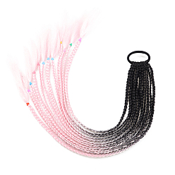 Pink High Temperature Fiber Colored Braids Hair Piece Ponytail Dreadlocks Hair Ornaments, Hair Accessories Women Children Girl, Pink, 600~650mm