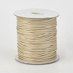 BurlyWood Eco-Friendly Korean Waxed Polyester Cord, BurlyWood, 3mm, about 41.01~41.56 Yards(37.5~38m)/Roll