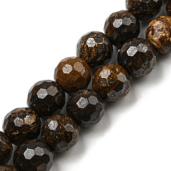 Bronzite Bronzite naturelles brins de perles, à facettes (128 facettes), ronde, 6~7mm, Trou: 1.2mm, Environ 60 pcs/chapelet, 14.80~15 pouce (37.6~38.1 cm)