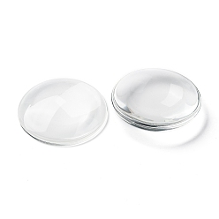 Прозрачный Прозрачные стеклянные кабошоны, плоско-круглые, прозрачные, 45x8 мм