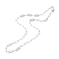 Stainless Steel Color 304 Stainless Steel Cable Chain Necklaces, Stainless Steel Color, 17.1 inch(43.5cm)