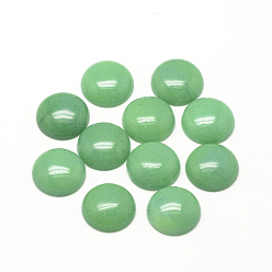 Medium Sea Green Natural White Jade Cabochons, Dyed, Half Round/Dome, Medium Sea Green, 12x5mm