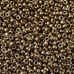 (RR457L) Metallic Light Bronze Миюки круглые бусины рокайль, японский бисер, 11/0, (rr 457 l) светлый бронзовый металлик, 2x1.3 мм, Отверстие: 0.8 мм, о 1100 шт / бутылка, 10 г / бутылка