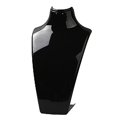 Черный Пластиковые витрины для ожерелья бюста, держатель для украшений для ожерелья, хранение серьги, чёрные, 18.5x11.85x30 см