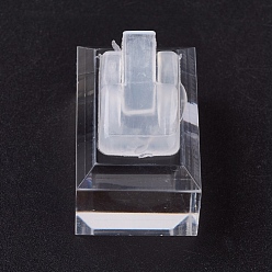 Прозрачный Пластиковых дисплеев кольцо, с органическим стеклом, дисплей ювелирных изделий, прозрачные, 3.6x2.45x3 см