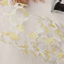 Jaune Clair 25 mètres de rubans de dentelle papillon en polyester, garniture de ruban papillon, accessoires du vêtement, emballage cadeau, jaune clair, 3/4 pouces (20 mm)