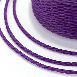 Púrpura Cordón redondo de poliéster encerado, cordón encerado de taiwán, cuerda retorcida, púrpura, 1 mm, aproximadamente 12.02 yardas (11 m) / rollo
